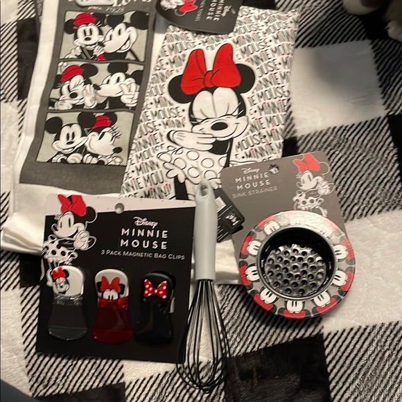 Disney Other - Disney Minnie Mouse Kitchen Supplies Set - Lot Black, Red, White
